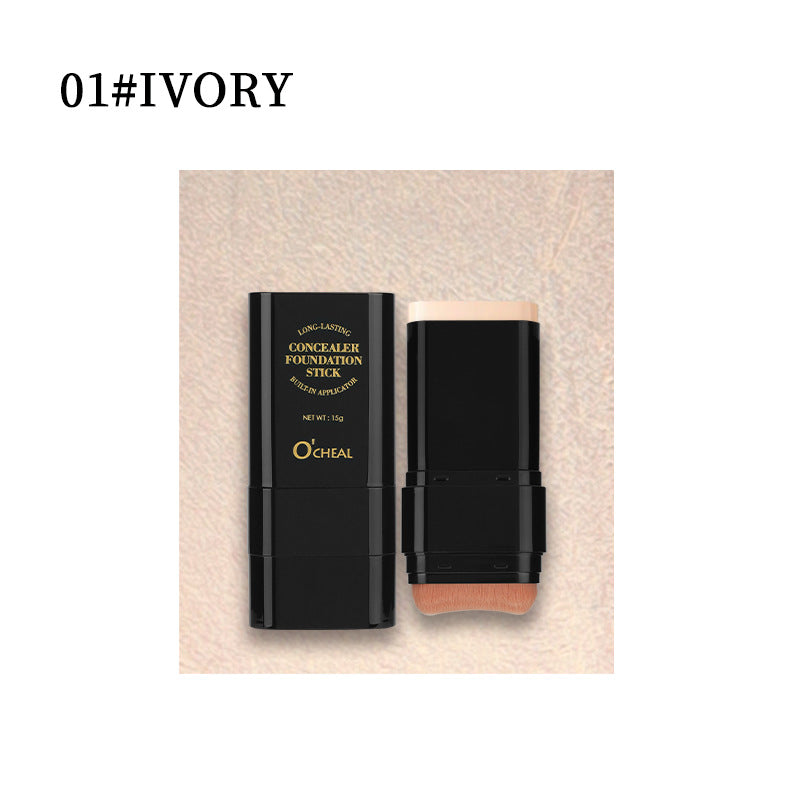 Makeup Concealer Smear-proof Makeup Liquid Foundation Powder Puff Brush Solid Foundation Cream Two-in-one English Version