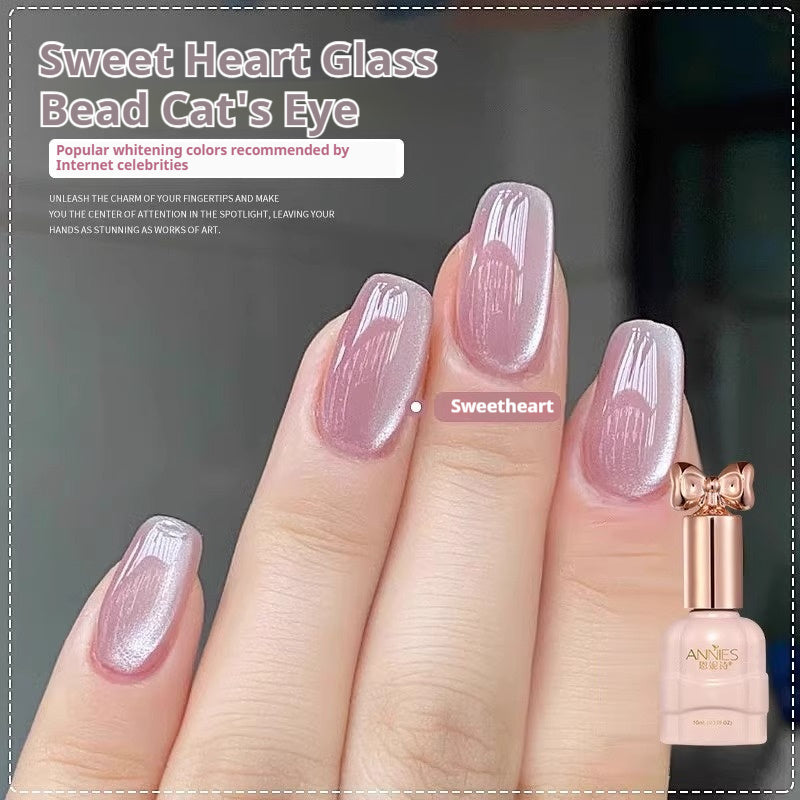 Annifs Ennis Micro Glass Bead Cat's Eye Gel Nail Polish Icy Cat Eye Gel Polish Nail Art
