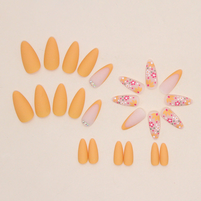 Round Head Almond Nail Matte Texture