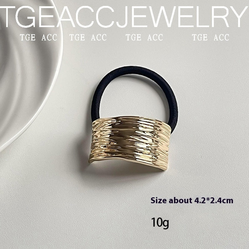 European And American Cold Style Geometric Metal Concave-convex Stretch Retro Head Rope