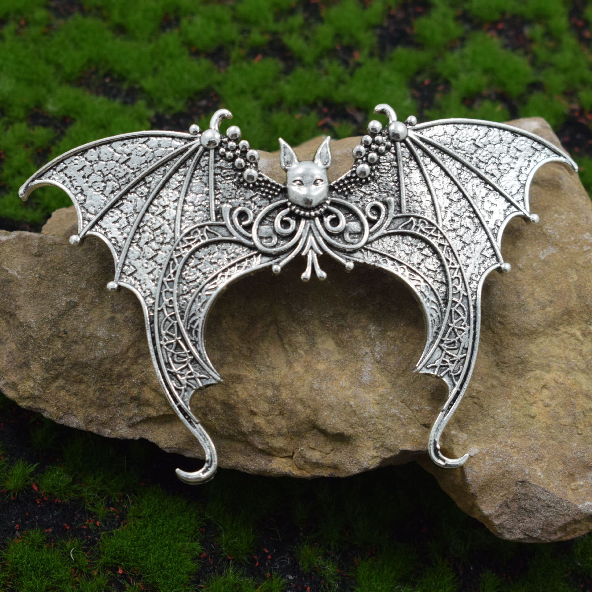 New Gothic Witch Halloween French Bat Hair Clip