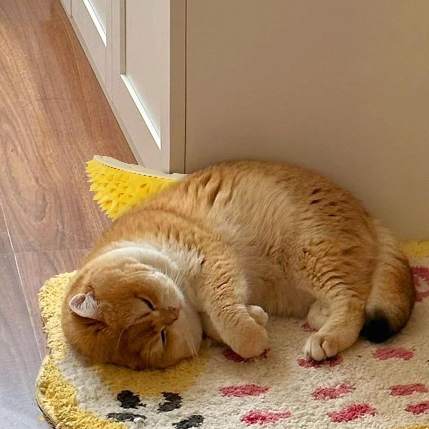 Cat Corner Scratcher Durian Shaped Corner Tickler Cat Mint Self Groomer Toy Kittens Wall Corner Massage Comb Scratcher Board For Indoor Cats