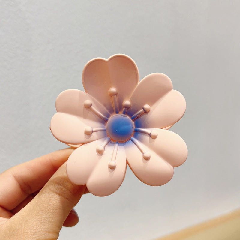 Frosted Large Egg Flower Barrettes Women