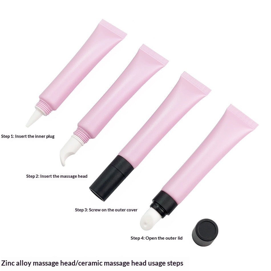 Cosmetic Tube Zinc Alloy Ceramic Massage Head Droplet Cap Serum Eye Cream Lipstick