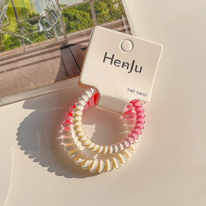 Telephone Wire Hair Ties Hair Rope Hair-binding High Elasticity Not Tight Hair