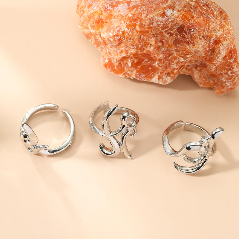 Geometric Alloy Nail Ring Knuckle Jewelry