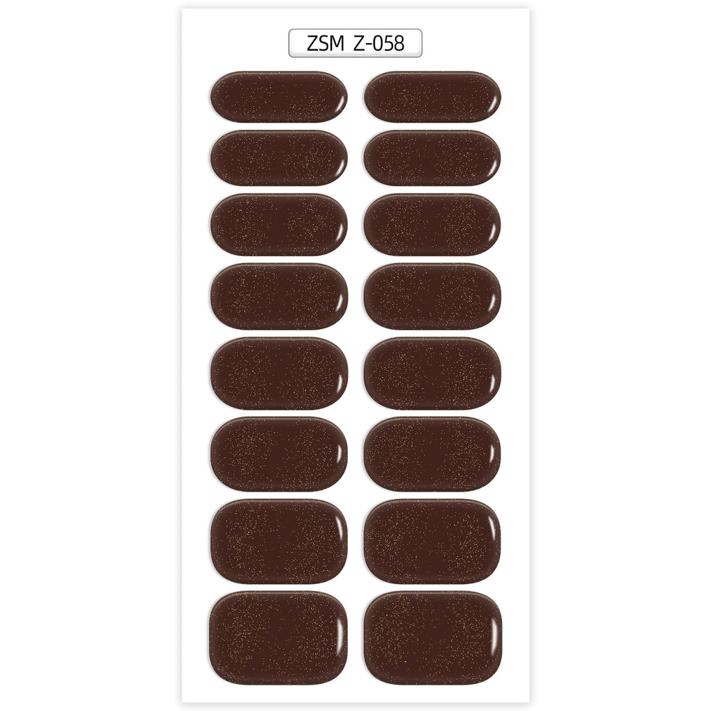 Solid Color Glitter Gel Nail Sticker