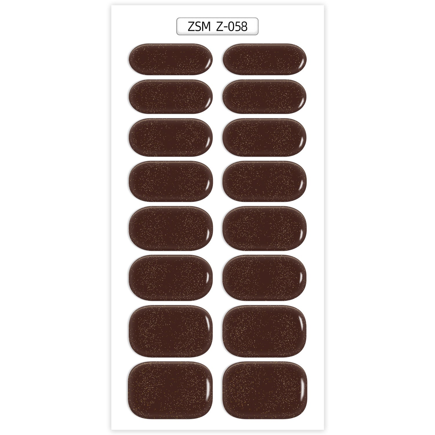 Solid Color Glitter Gel Nail Sticker