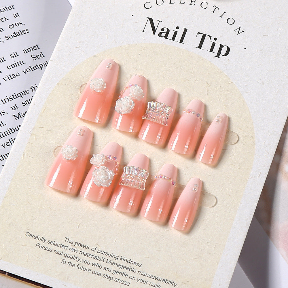 Ice Crystal Multilayer Bow Nail Tip 3 Dstereo Nail Sticker