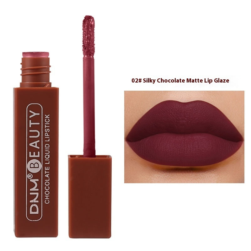 Silky No Stain On Cup Chocolate Lip Lacquer Long-lasting Matte Waterproof