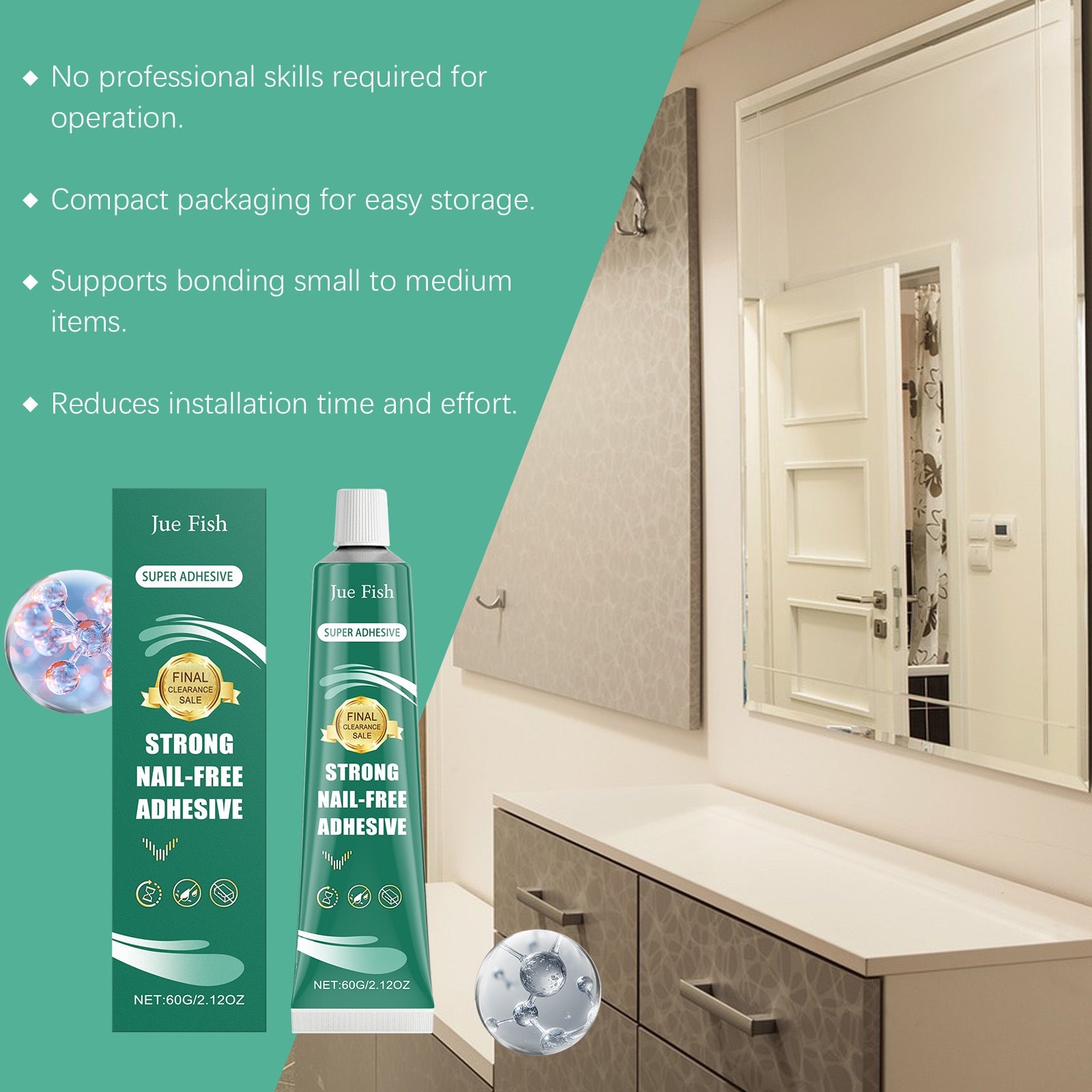 Jue Fish Strong Nail-Free Adhesive