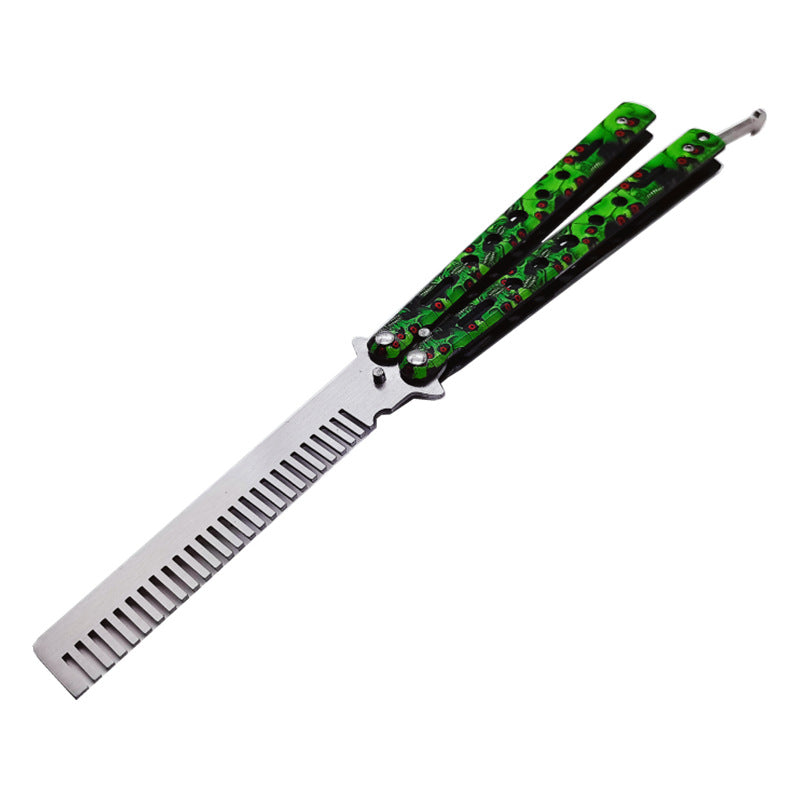 Butterfly Folding Knife Not Open Blade 3D Practice Butterfly Comb