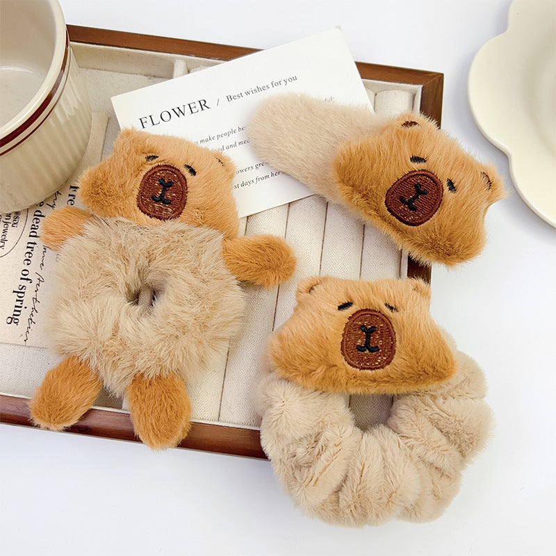 Children's Cartoon Plush Large Intestine Headdress Barrettes