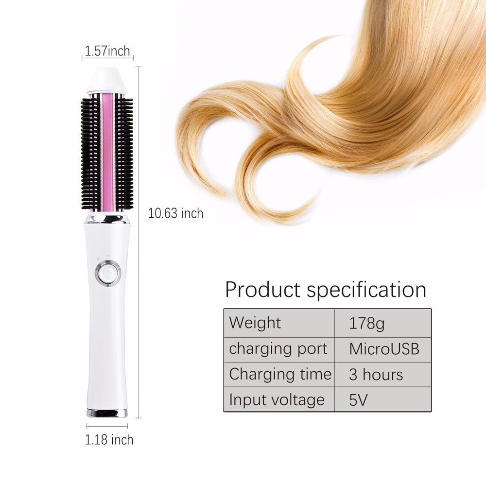 USB Wireless Charging Hair Straightening Comb Portable