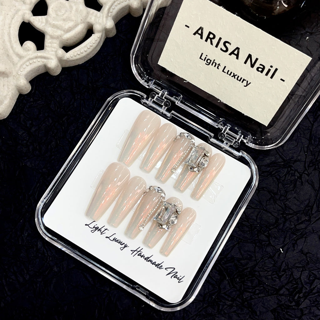 Arisa Nail Aurora Powder Gradient Pure Want To Wear Nail Tip Pure Handmade