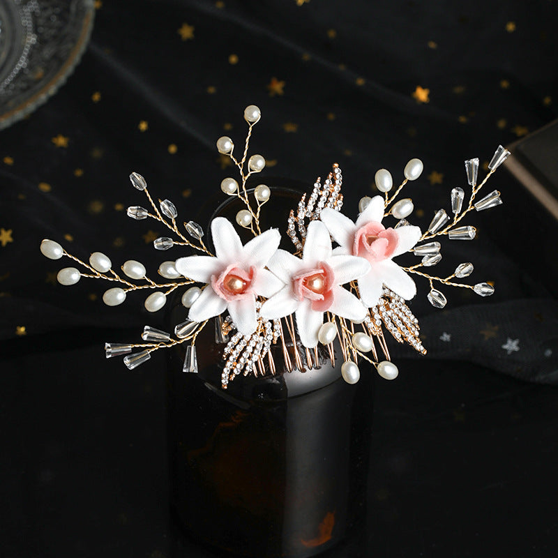 Fashion Temperament Handmade Crystal Flower Headdress