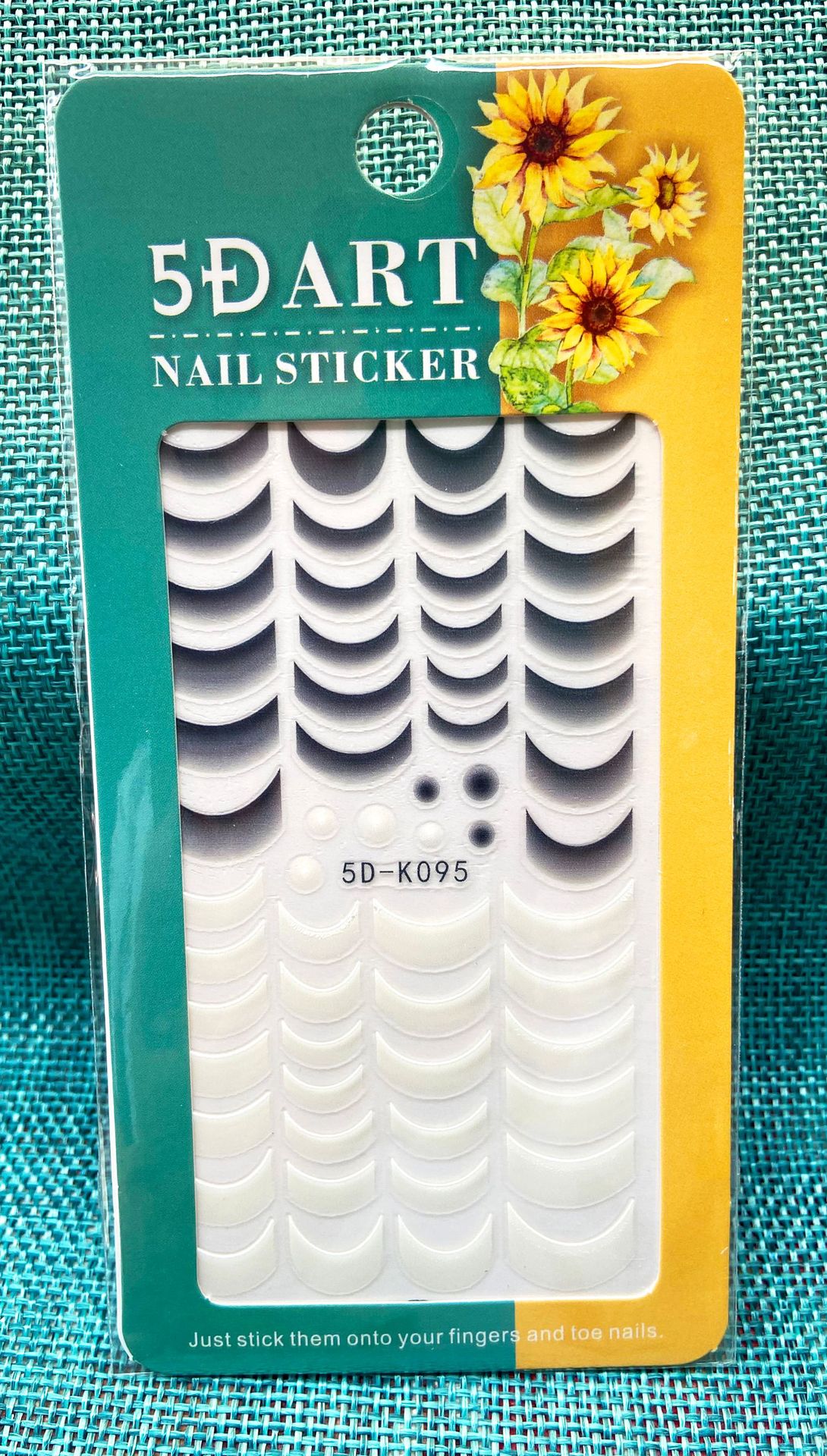 5D Art Embossed Nail Sticker Plaid Nail Sticker Three-dimensional Bow Nail Sticker Summer Nail Sticker
