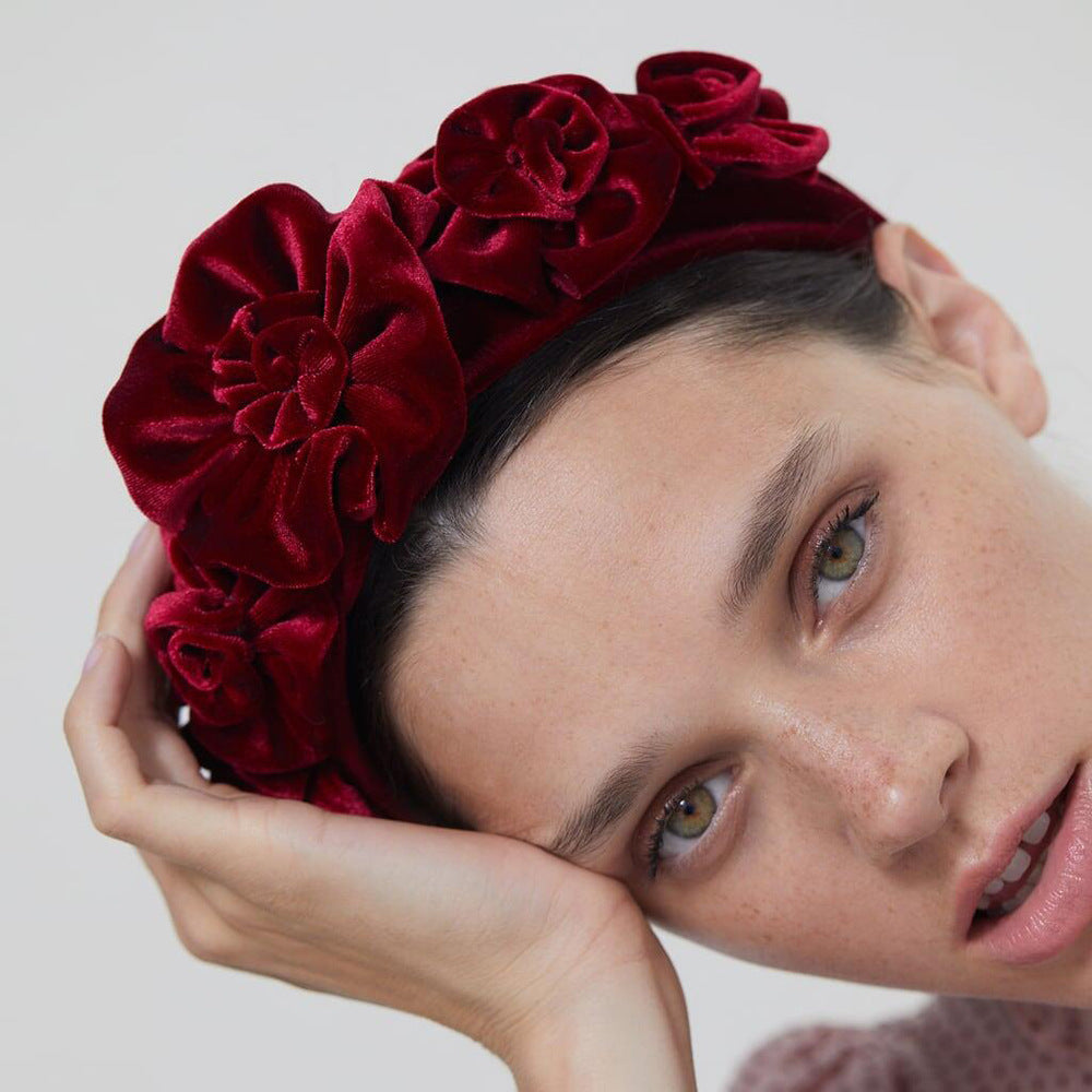 Creative Multi-layer Gold Velvet Flower Headband