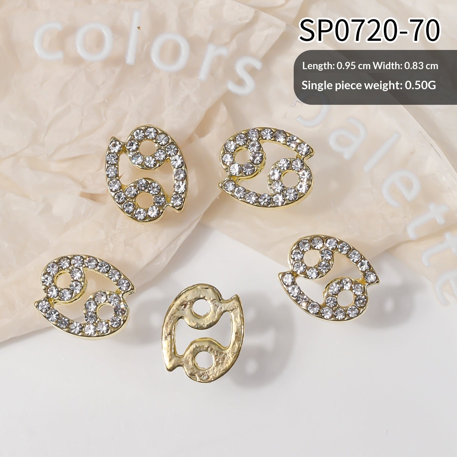 12 Zodiac Sign Nail Art Accessories Alloy Rhinestone 3D Nail Stickers For DIY Nail Decorations