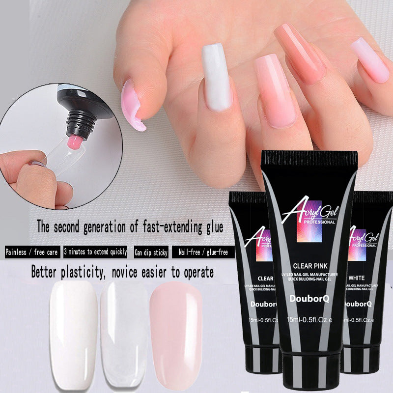 DouborQ Fashion nail extension glue set fiber glass