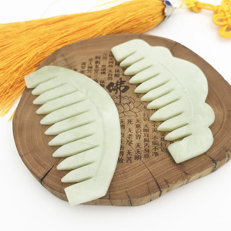 Hand-polished  Green Whole Body Meridian Scraping Comb