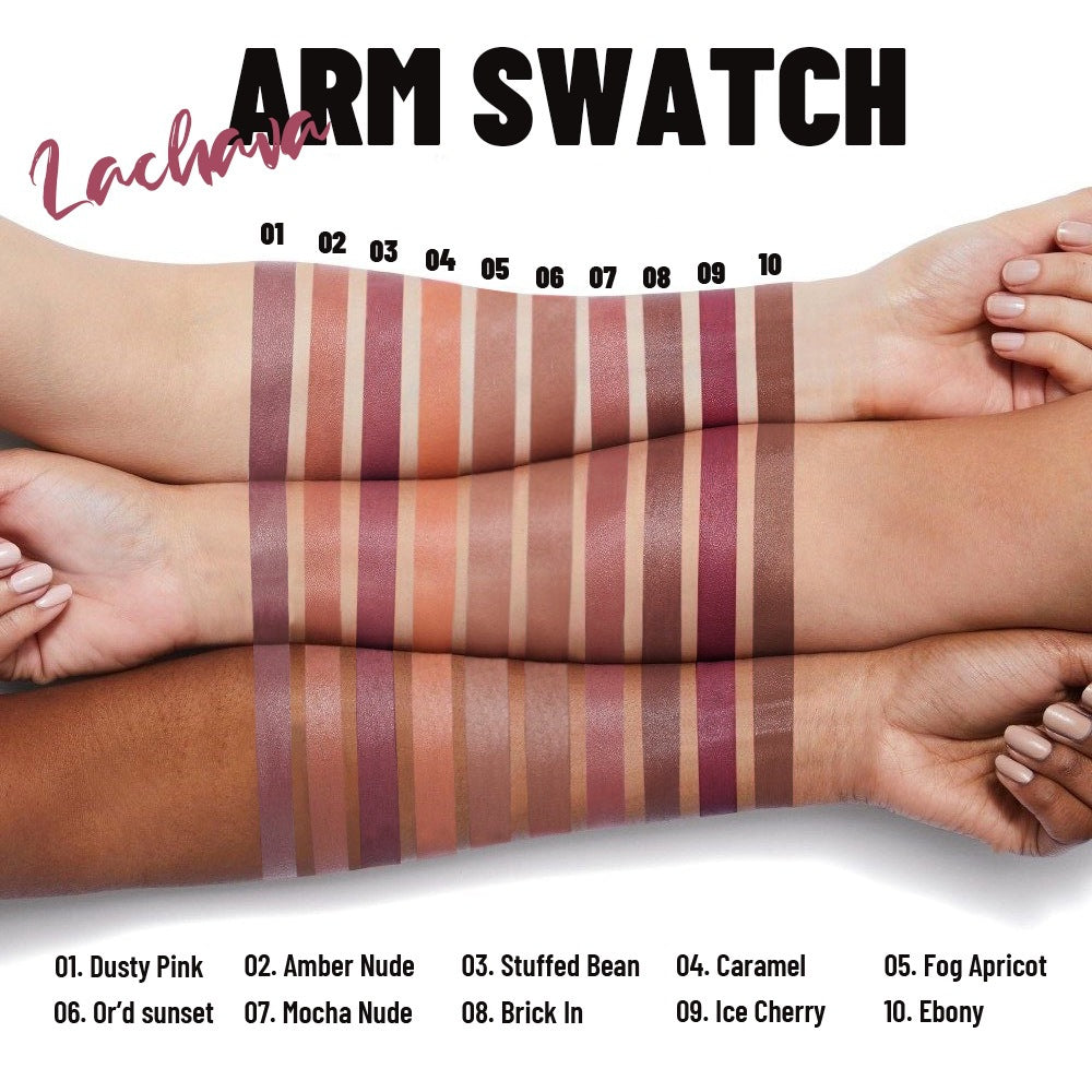 Matte Nude Lip Mud 10 Colors Lip Lacquer Waterproof Colored Lipstick