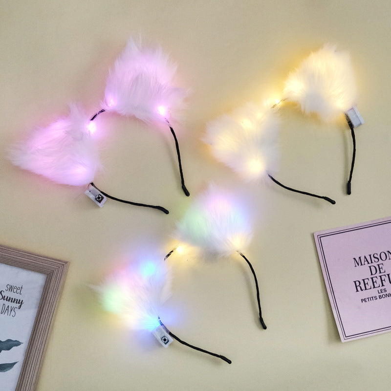 Japanese Luminous Plush Fox Ear Hair Hoop