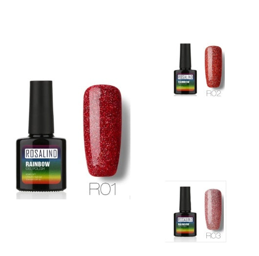 Rosalind Nail free, long-lasting, non-toxic, nail polish, ROSALIND phototherapy glue, star studded rainbow system.