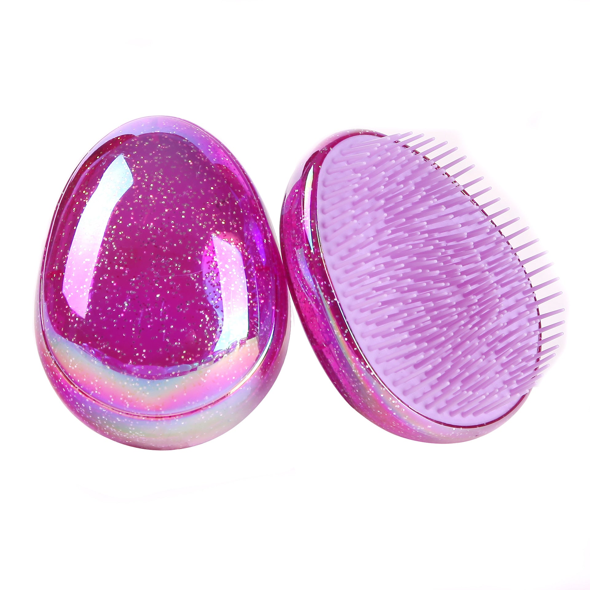 Egg-shaped plastic comb