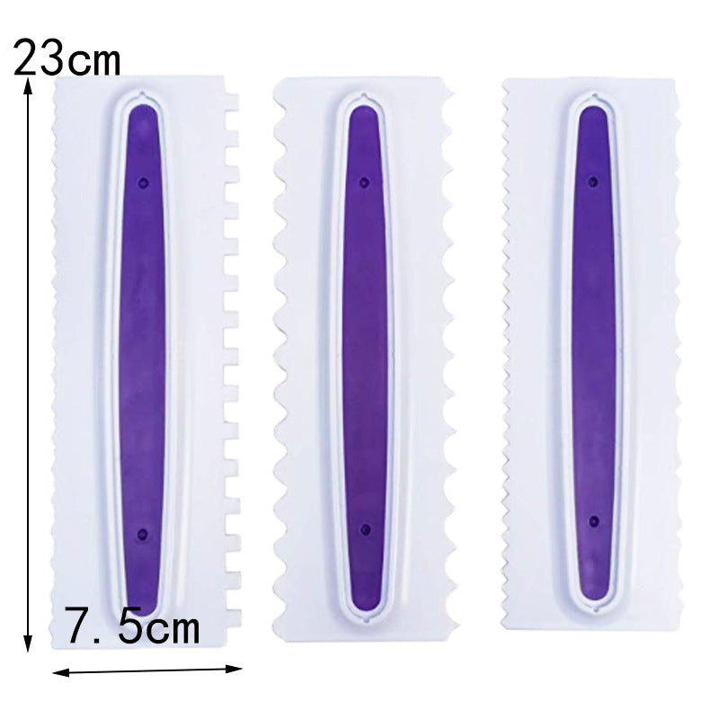 3PCS cream scraper comb plastic scraper Cream spatula fondant cake decoration tool