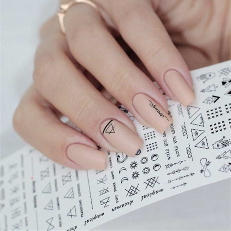 Lemooc Geometric  DIY Art Nail Polish Stickers