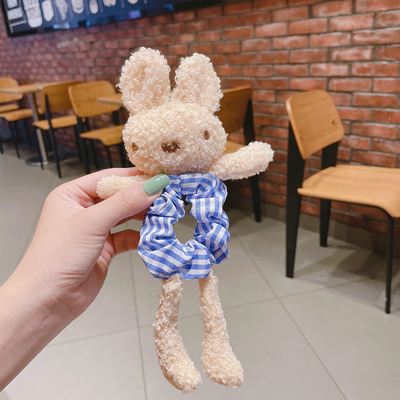 Simple And Cute Bear Plush Large Intestine Hair Ring