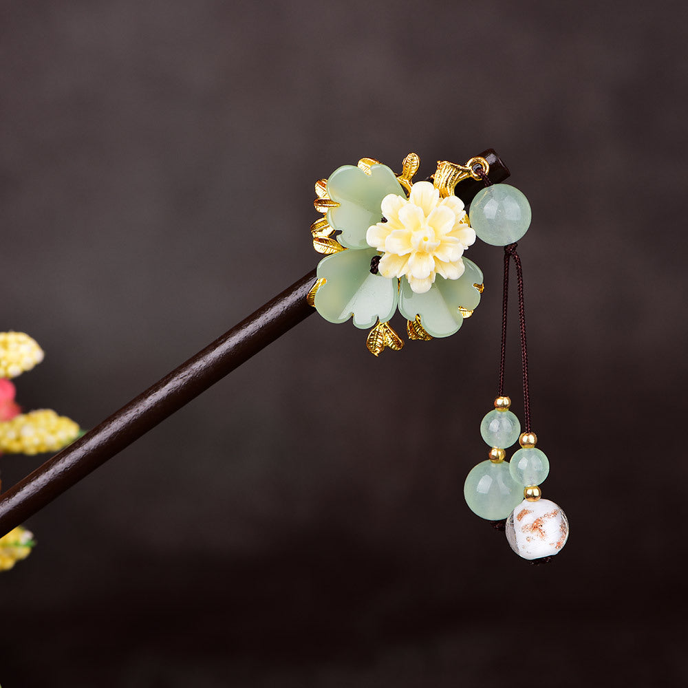 Qipao performance glass jewelry ancient style hairpin