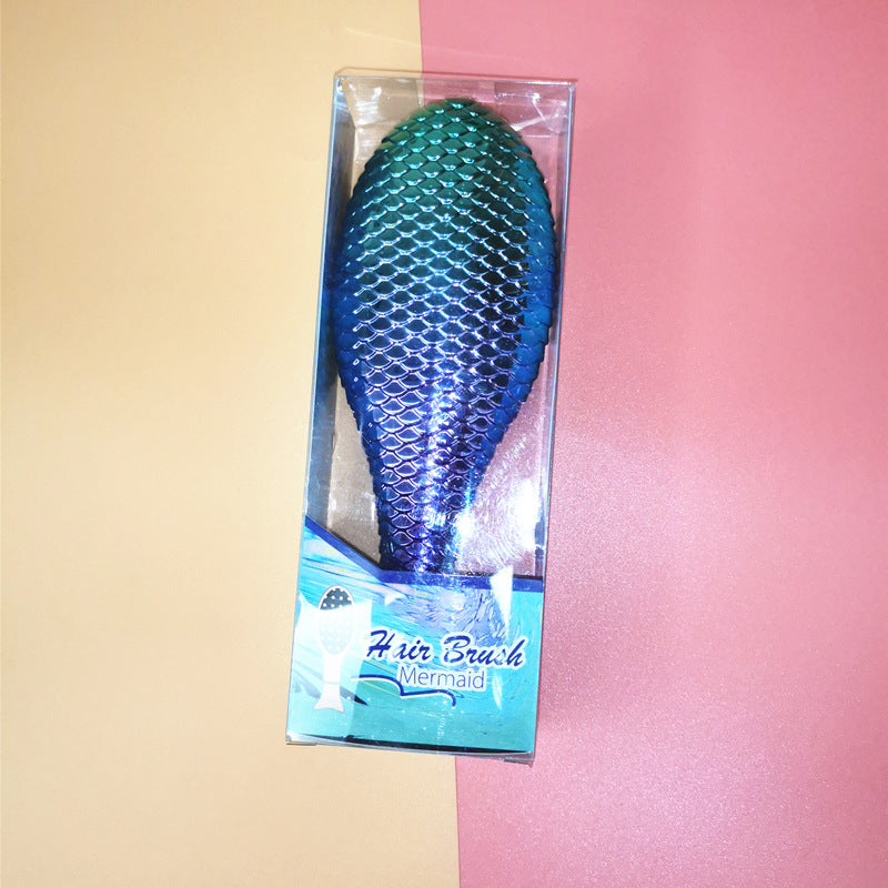 Electroplating Gradient Mermaid Massage Hairdressing Comb Anti-knot Deep
