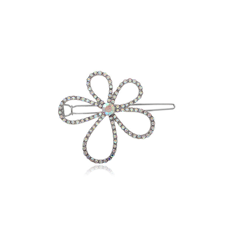 Rhinestone Flower Hairpin Female Hollow Small Flower Lace Clip Hairpin