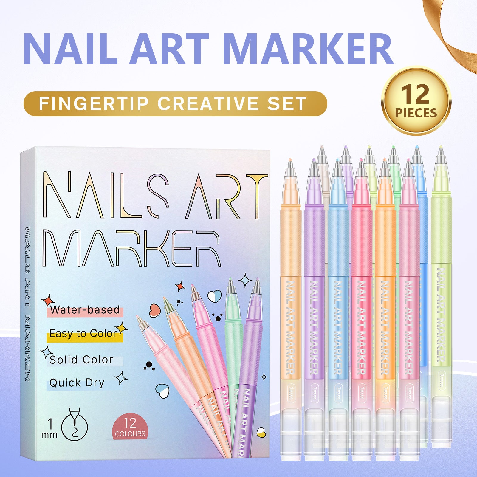 Painted Graffiti Nail Art Marker Highlighter And Outline Graffiti Pen Set