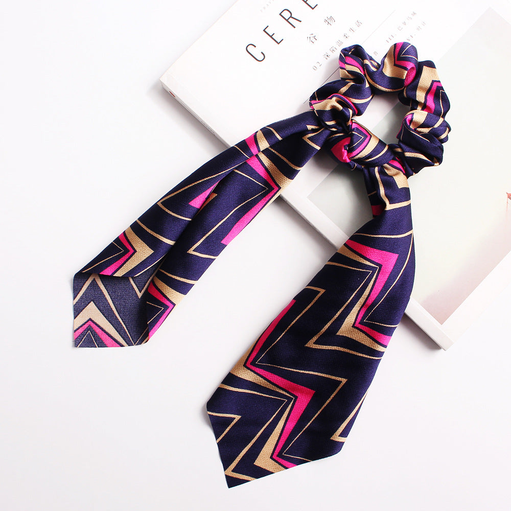 Ribbon Ponytail Printed Large Intestine Hair Tie