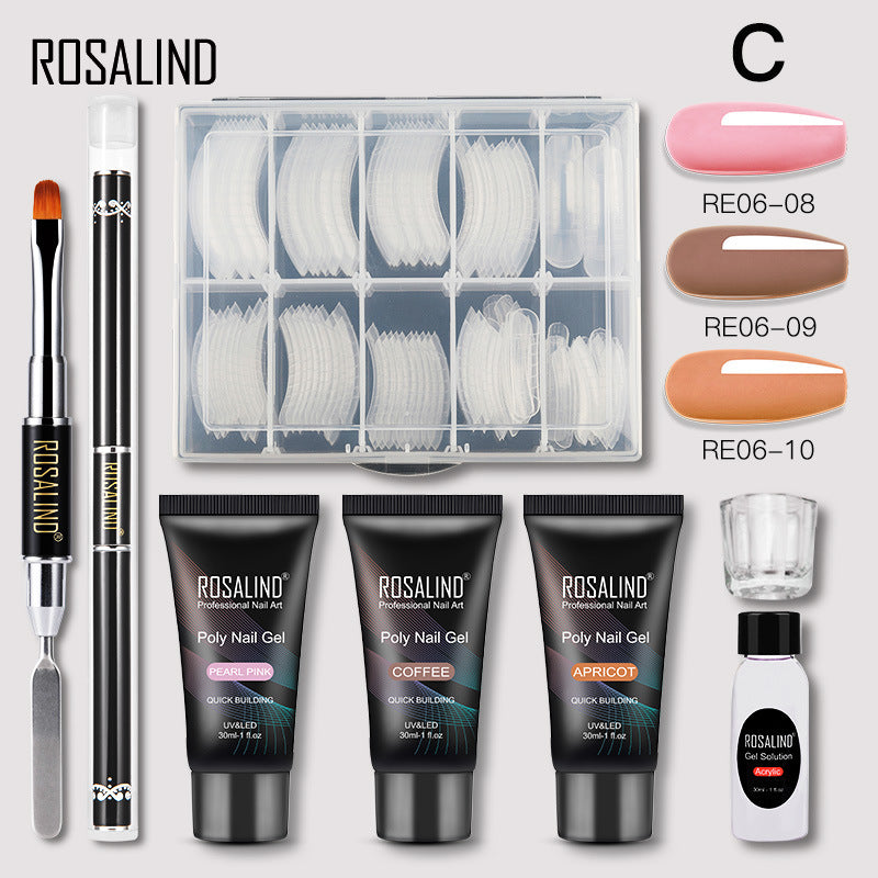 Rosalind Nail Art Modeling Quick Extension Liquid Gel Nail 30ML Extension Glue Tool Set 3pcs