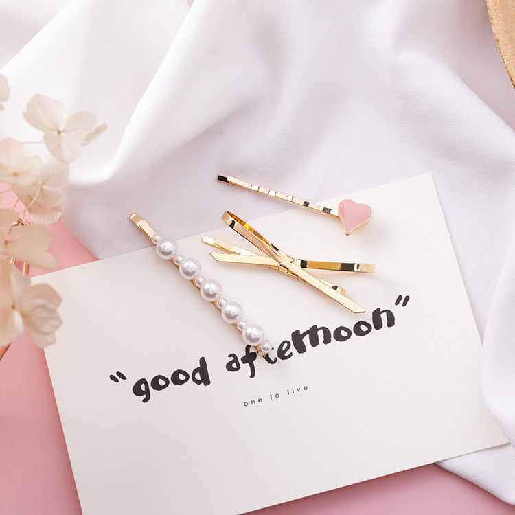 Girl Heart Small Heart Love Bow Clip Liu Hai Hairpin Headdress Jewelry