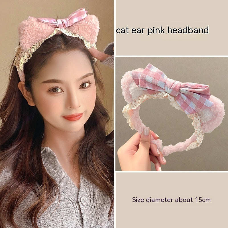 Internet Celebrity Face Wash Mask Special Plush Headband