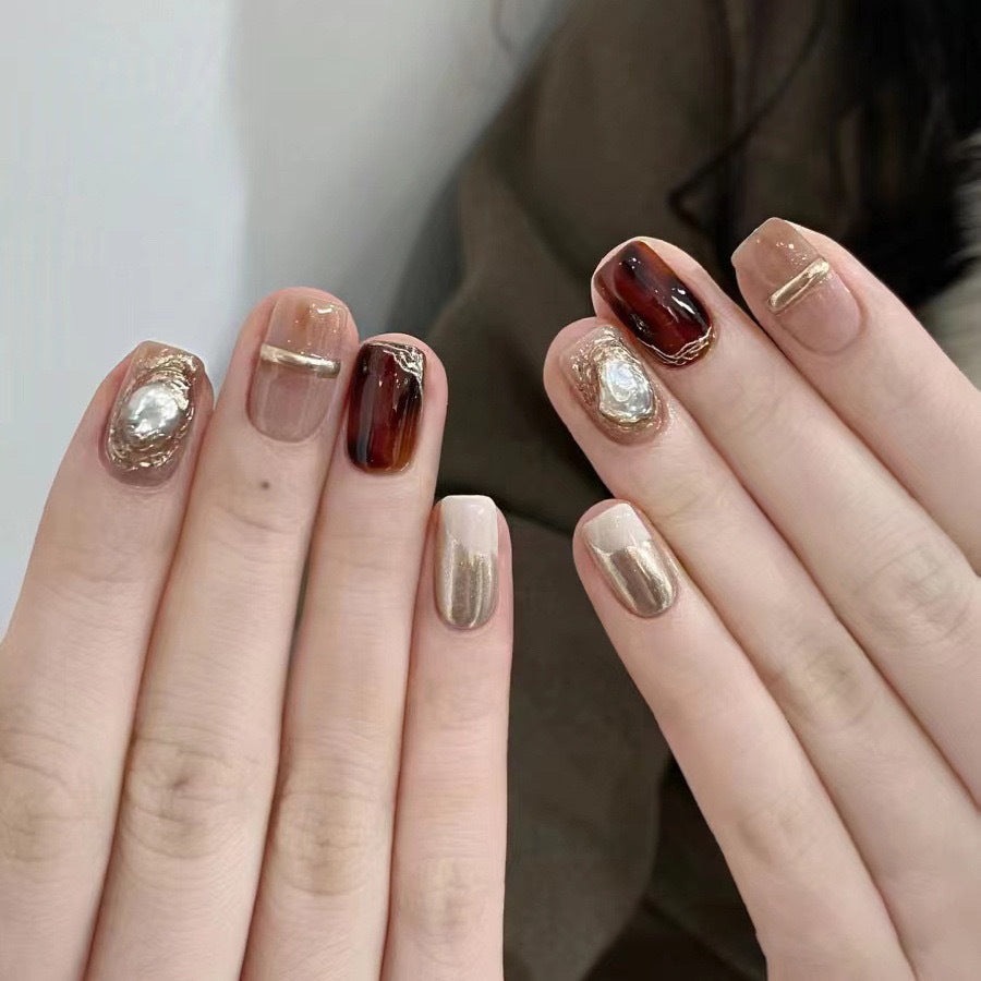 Nail Tip Metal Baroque Hawksbill Handmade Donghai Wear Armor Nail Sticker