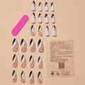 Golden Ripples Almond-shaped French Edge Nail Sticker