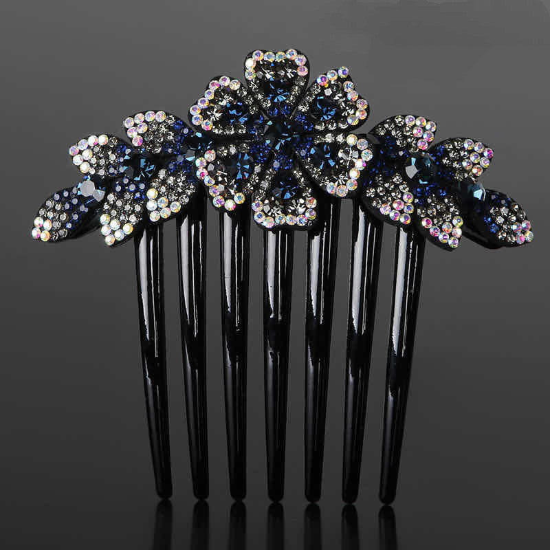 Hair accessories diamond and flower comb