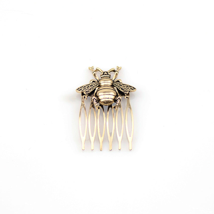 Alloy insert comb bee style hair comb antique hairpin