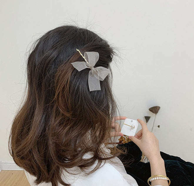 Simple bowknot pearl hair ornaments