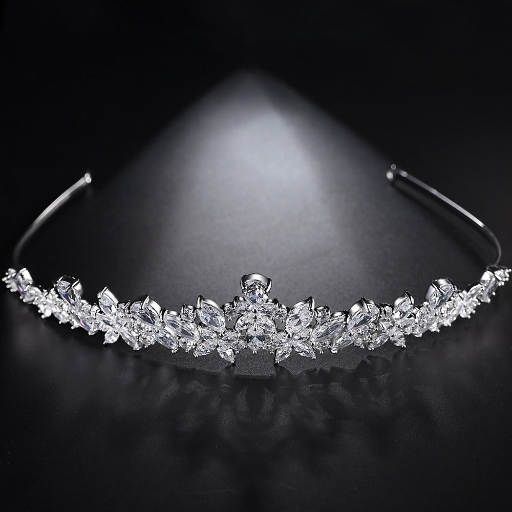 Copper Inlaid Zircon Fashion Temperament Bride Simple Hairband