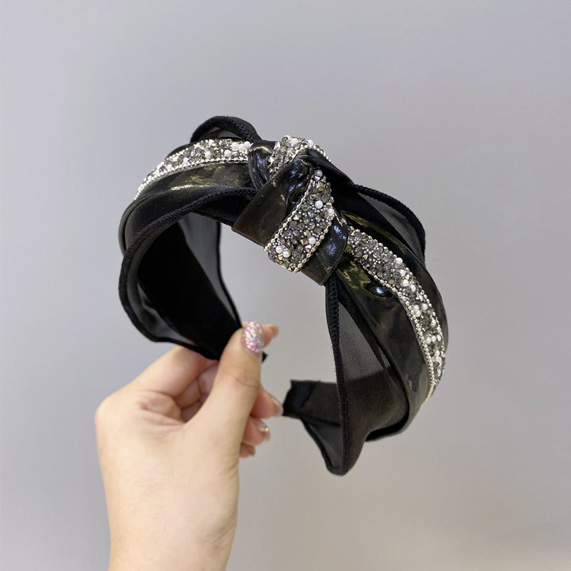 Pearl and diamond knotted headband