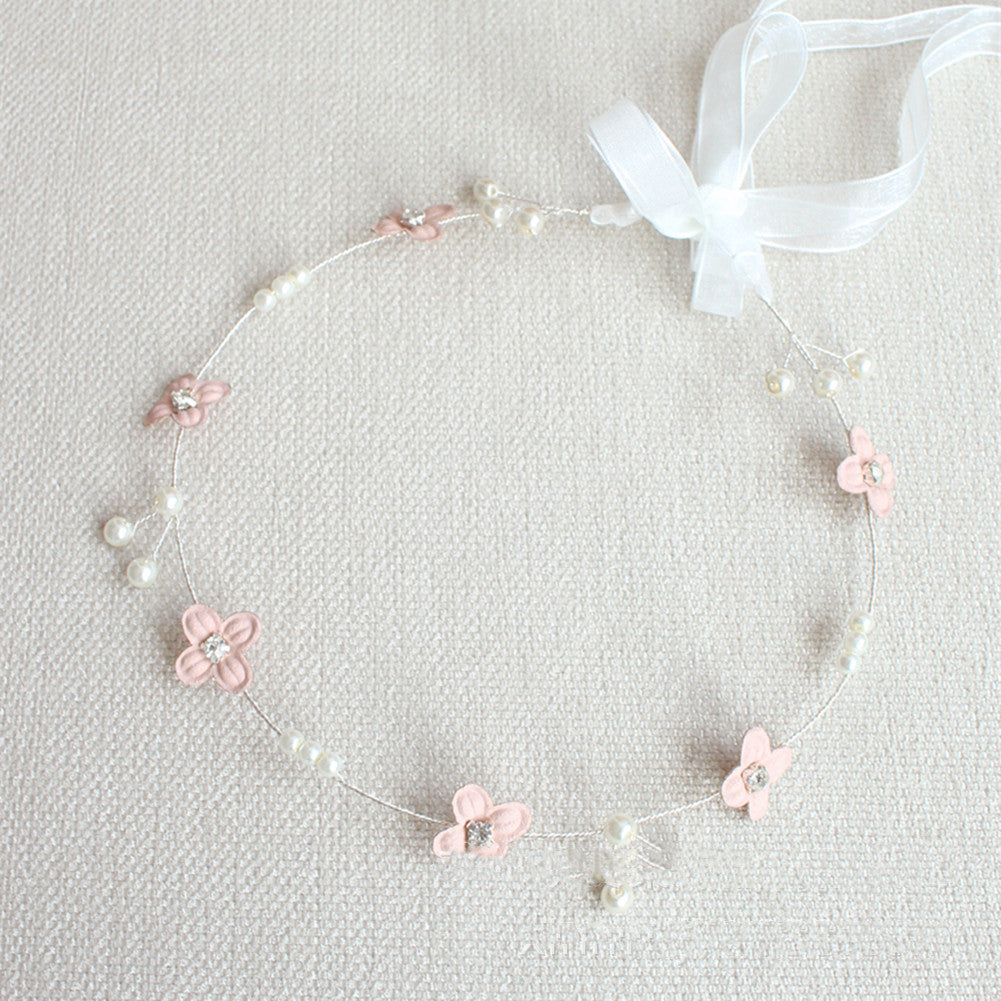Simple Beaded Flower Bridal Headband Headdress