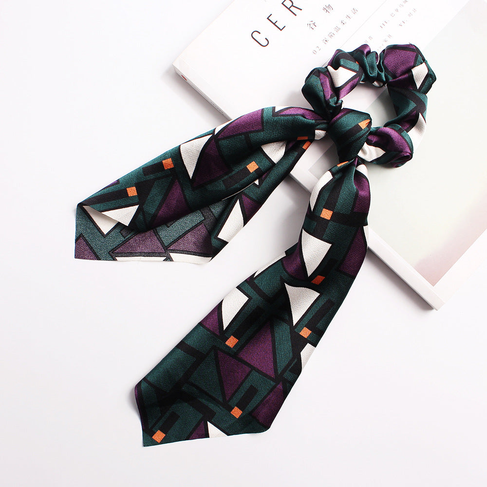 Ribbon Ponytail Printed Large Intestine Hair Tie