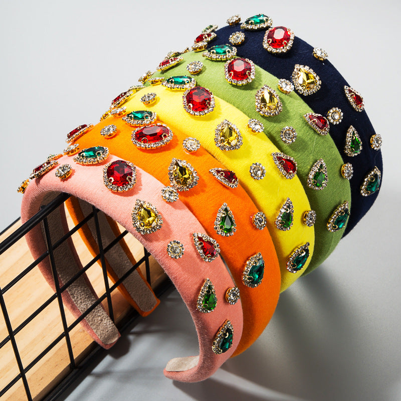 Diamond-studded candy sponge headband